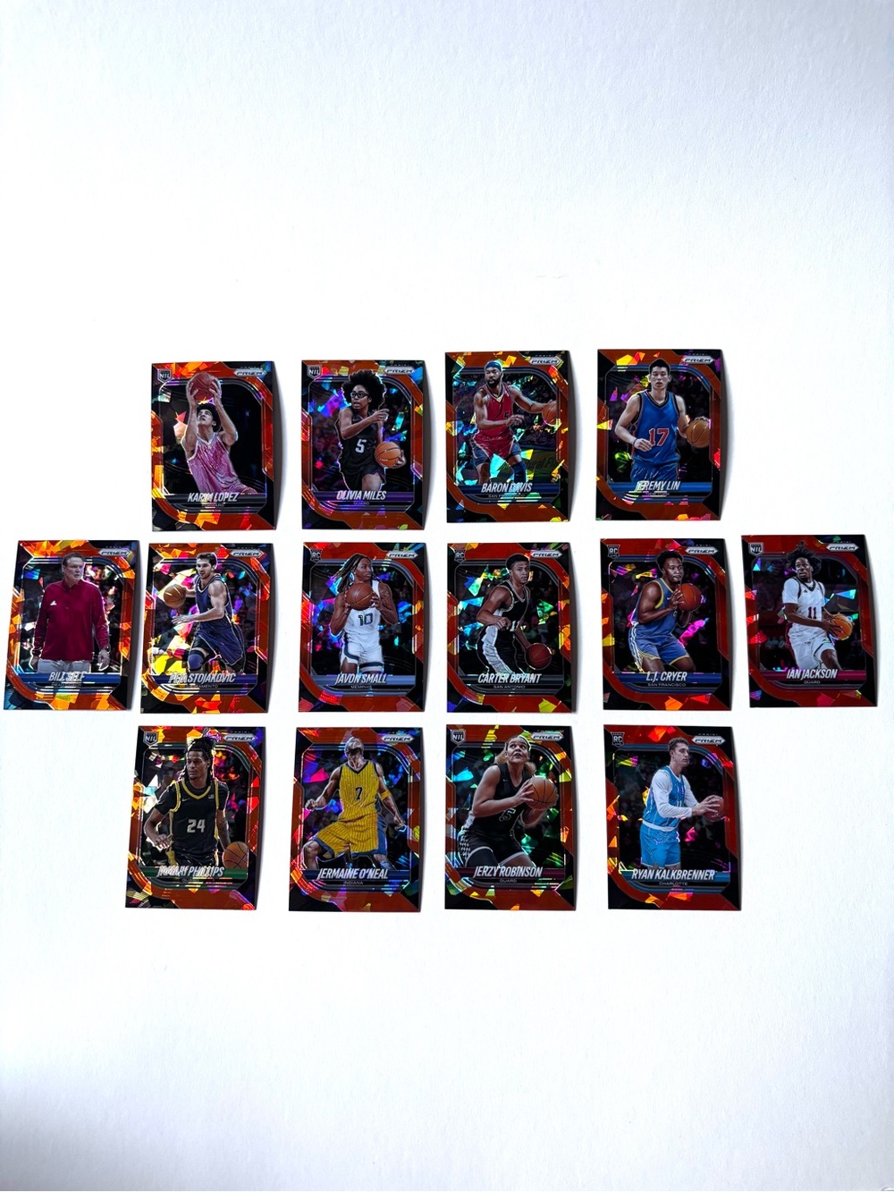 2025-26 Panini Prizm Basketball Lot (14) Orange Ice RCs NIL Jeremy Lin Peja